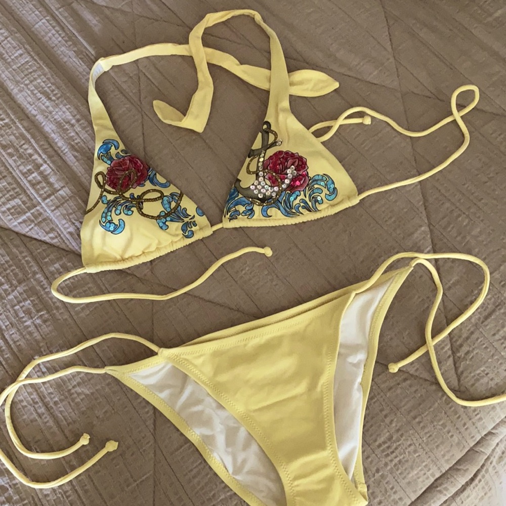 Yellow Anchor and Rose Bikini “True Forever”